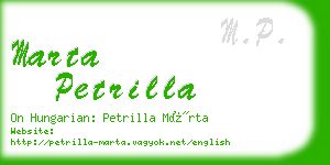 marta petrilla business card